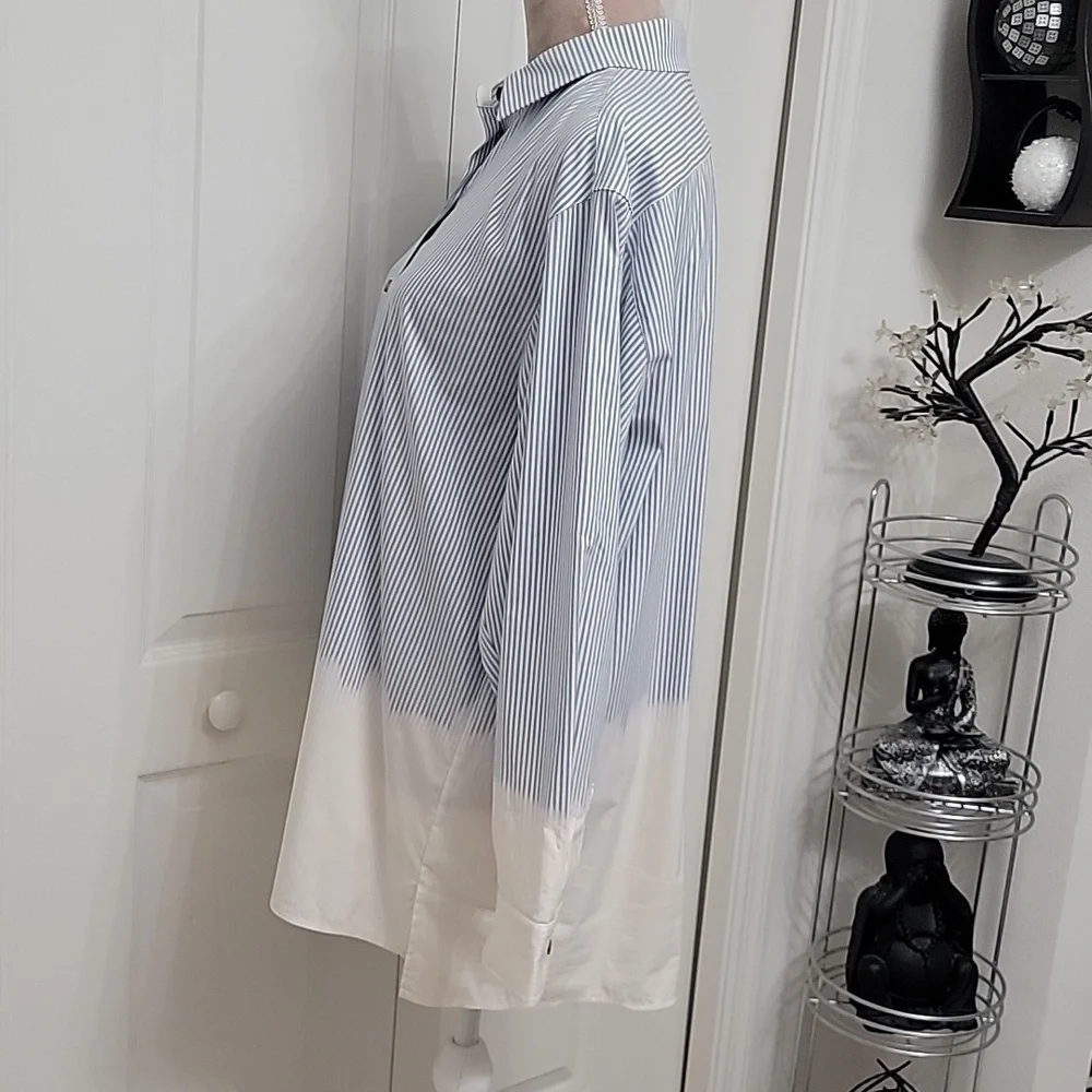 Lafayette 148 New York, Spice Multi Everson Dip-Dye Shirt, Size M, EUC. - Picture 2 of 11